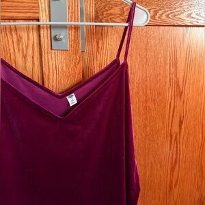 maroon velvet tank top